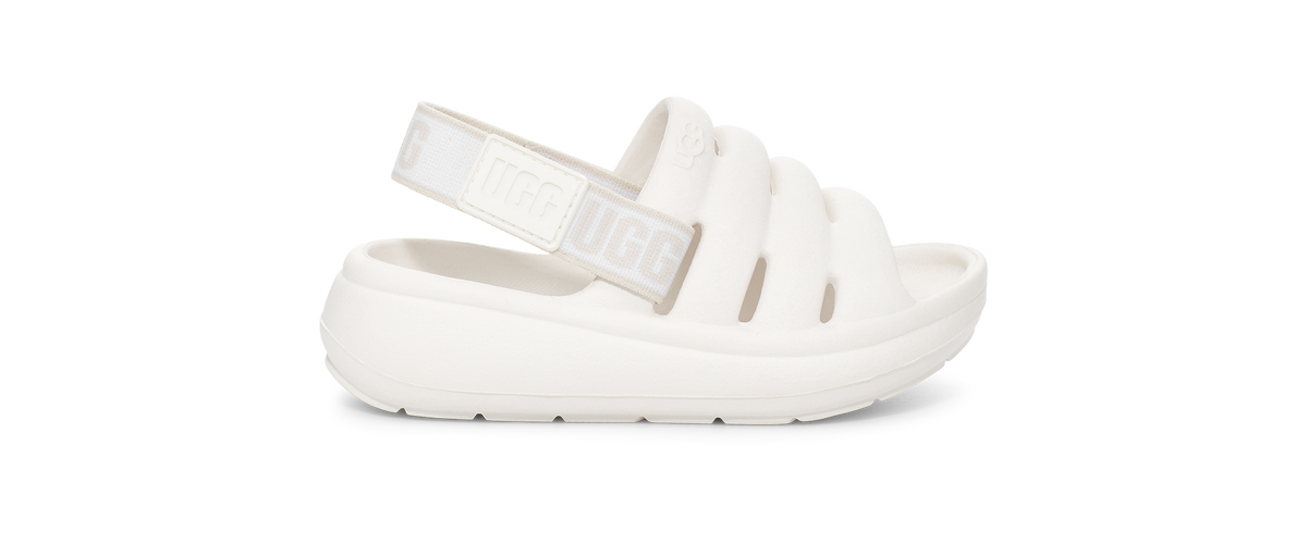 UGG Toddlers' Sport Yeah Eva Sandals in Bright White, Size 7T girl