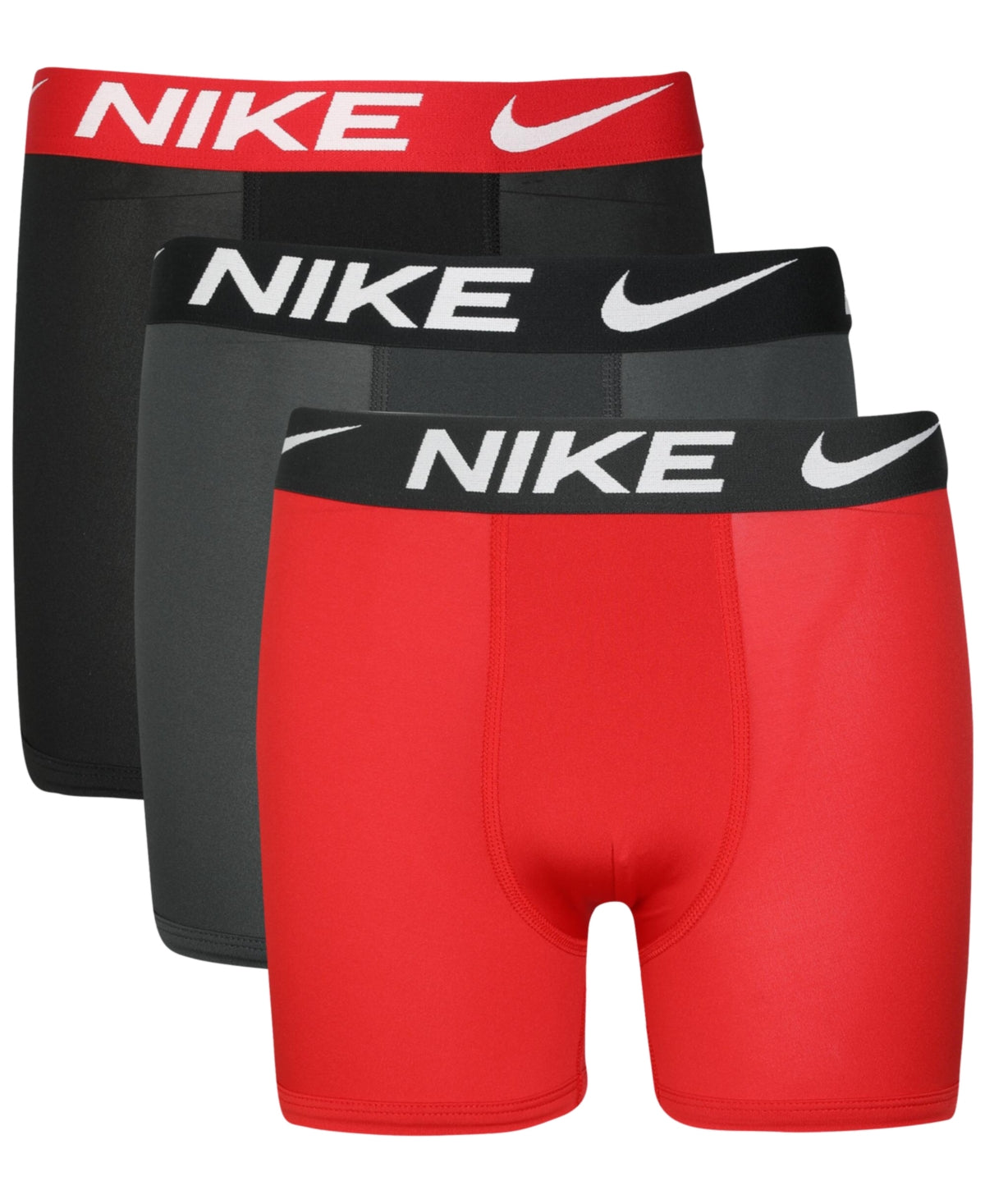 Nike Boys' Boxer Briefs Underwear, Large, Pack of 3 Red