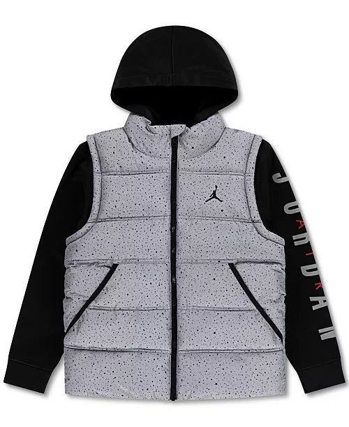 Jordan Big Boys XL Layered-Look Hooded Jacket