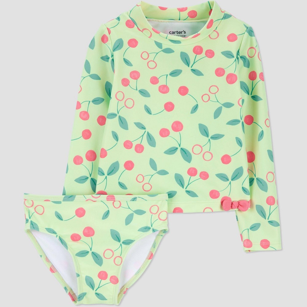 Carter's Baby Girls' Cherry Rashguard Bikini Set 12M UPF 50+