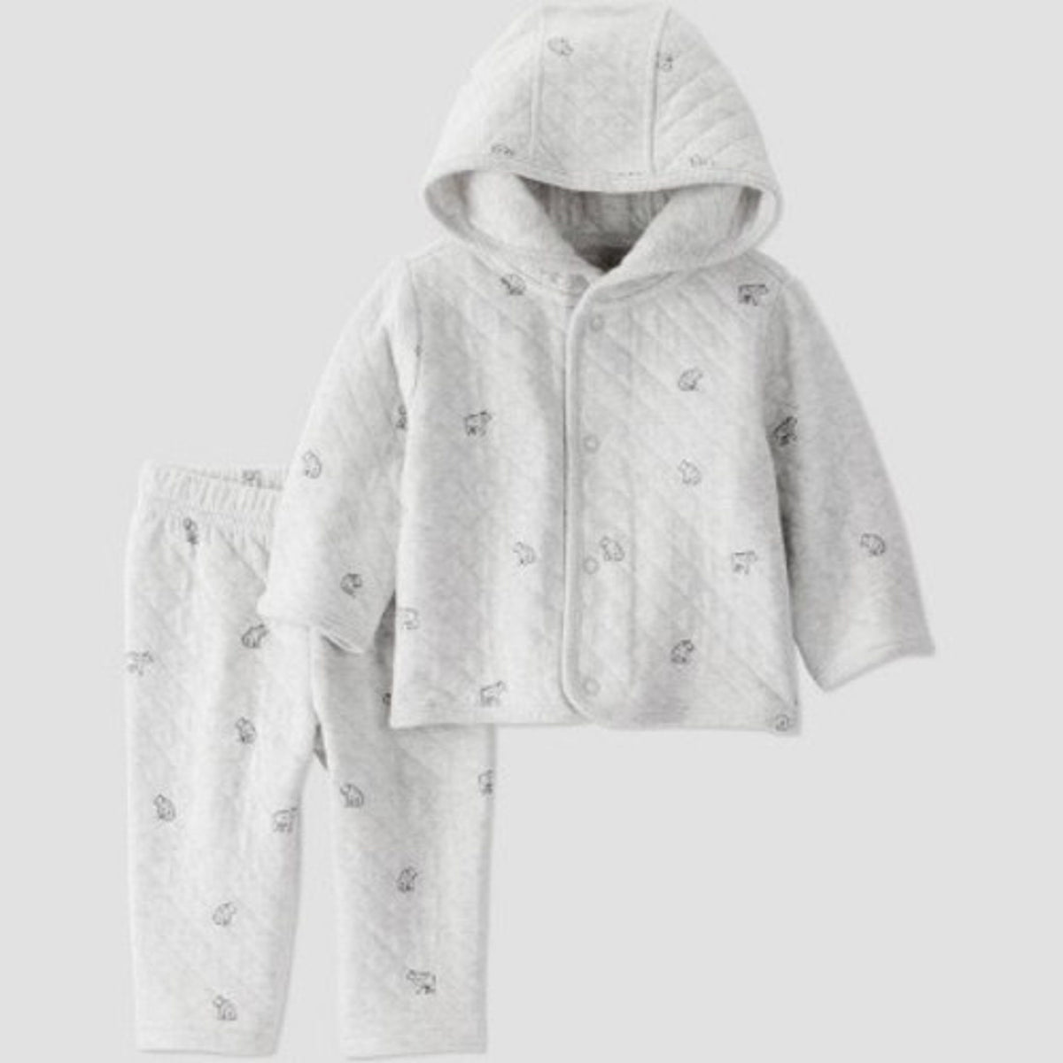 Little Planet Organic 2pc Quilted Hooded Set Newborn boys