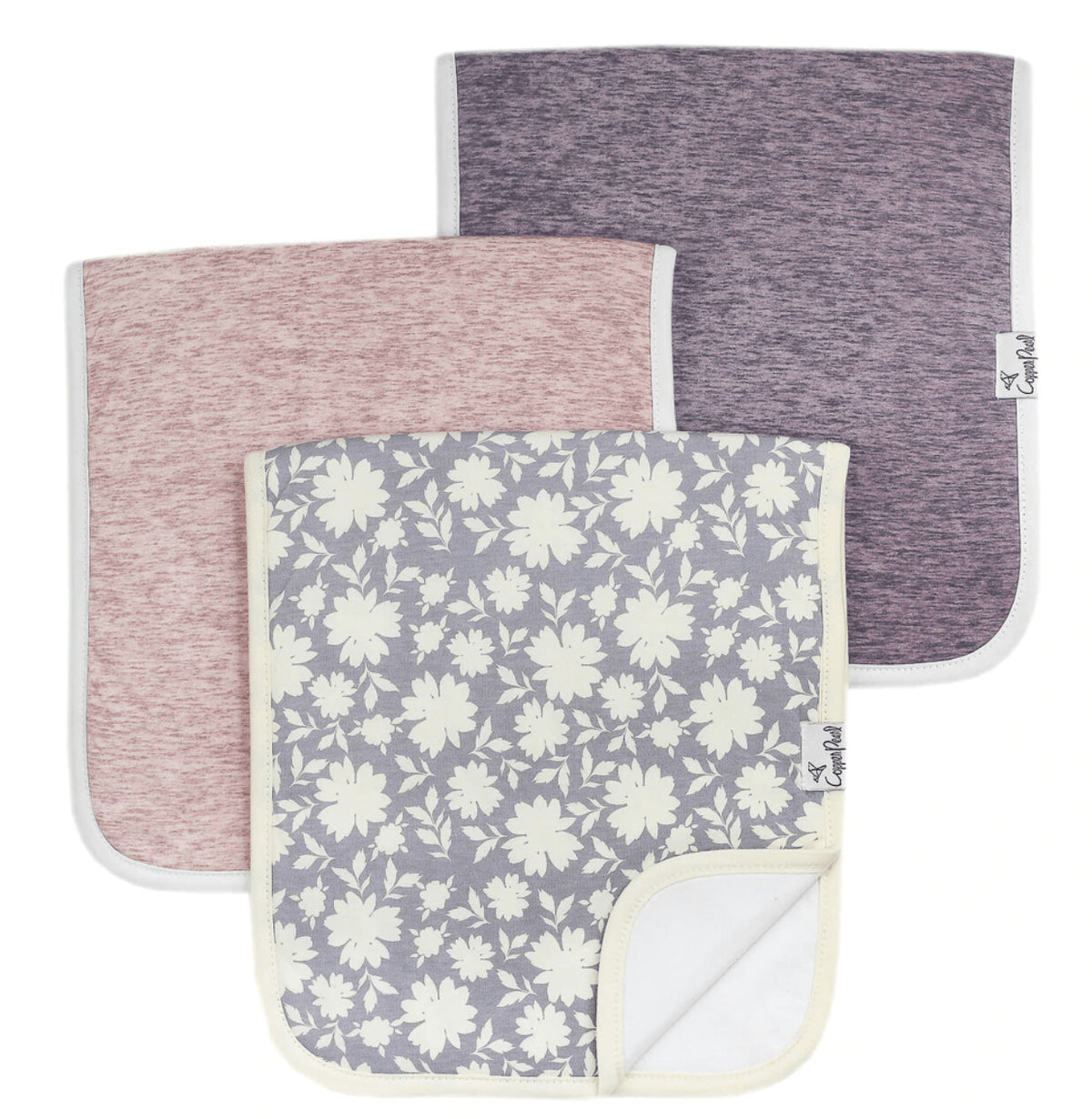 Meden Perla Baby Burp Cloth 3-Pack Premium Absorbent girl