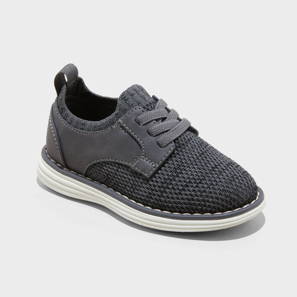 Cat & Jack boys Shane Knit Dress Shoes 5T Charcoal Gray