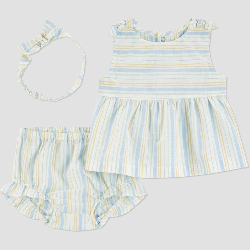 Carter's Baby Girls' 3pc Striped Set with Headband - 3M