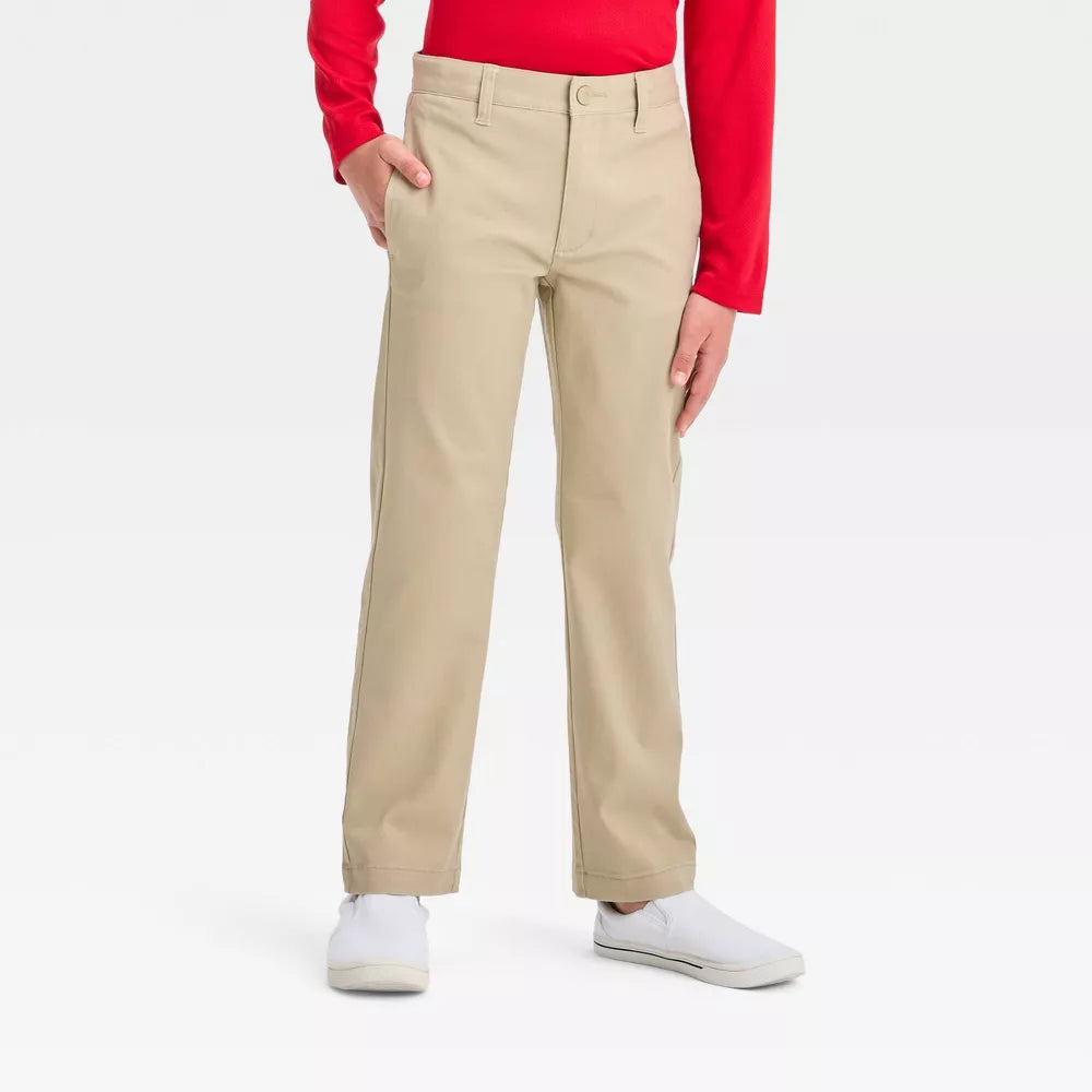 Cat & Jack Boys' Straight Fit Khaki Uniform Pants Size 7
