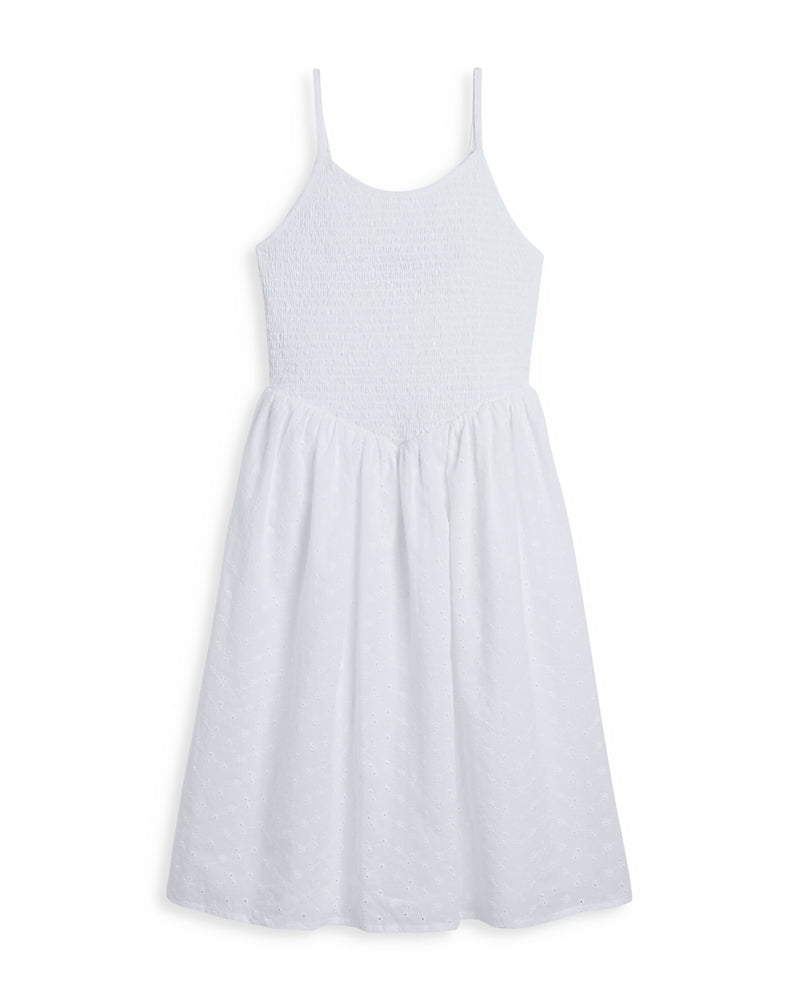 Aqua Smocked Tank Dress for Girls, Size L (10-12)