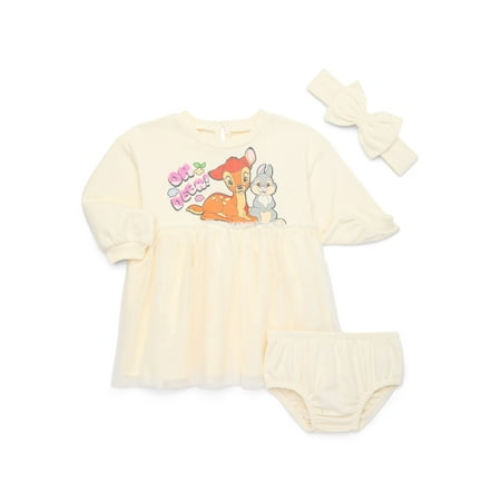 Disney Baby Girls Tutu Dress Set with Headband, 12M