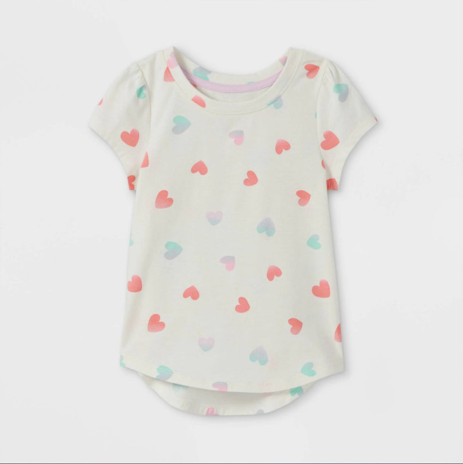 Cat & Jack Toddler Girls' Tie-Dye Heart T-Shirt 5T