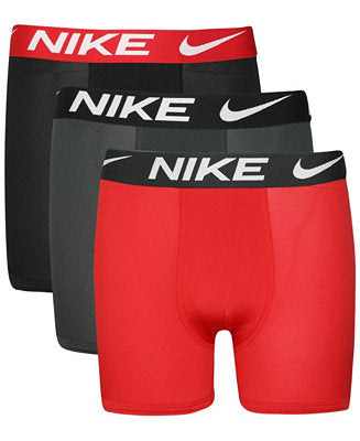 Nike Boys' Boxer Briefs Underwear, Large, Pack of 3 Red
