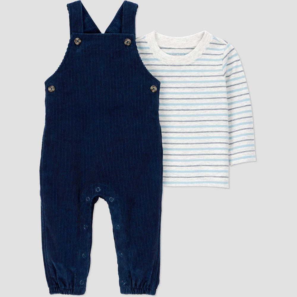 Carter's Baby Boys' 2pc Striped T-Shirt and Overalls Set 6M