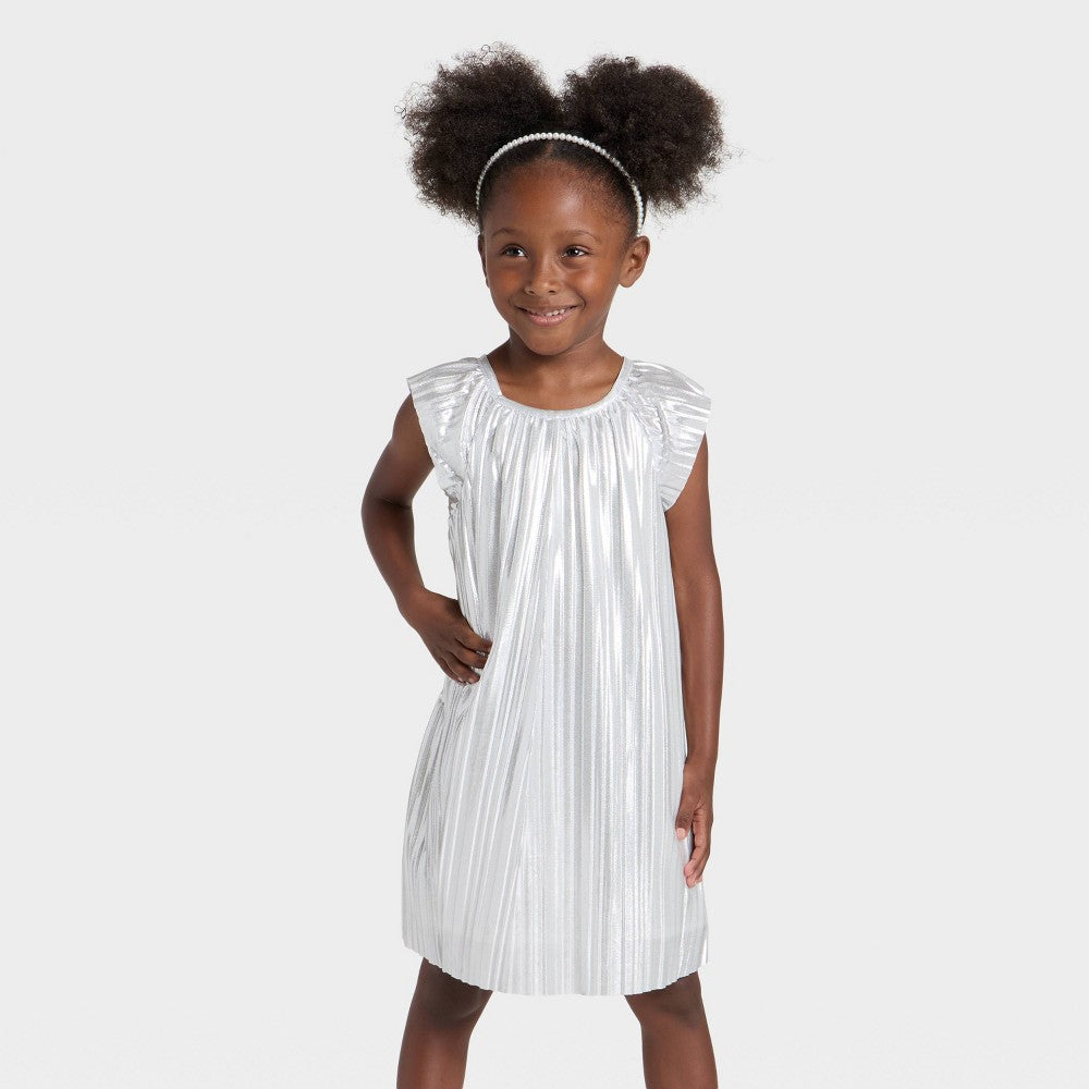 OshKosh B'gosh Toddler Girls' Silver Foil Dress 18M