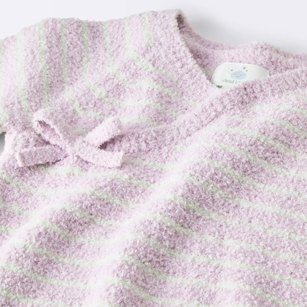 Baby Girls' 2pc Striped Chenille Wrap Top and Pants Set - Cloud Island Purple 3-6M