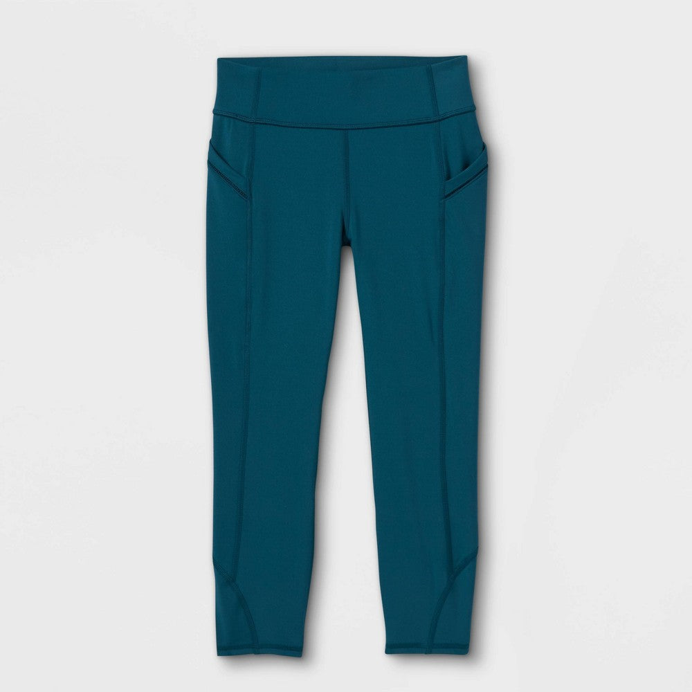 All In Motion Girls' Cropped Leggings Side Pocket Size L