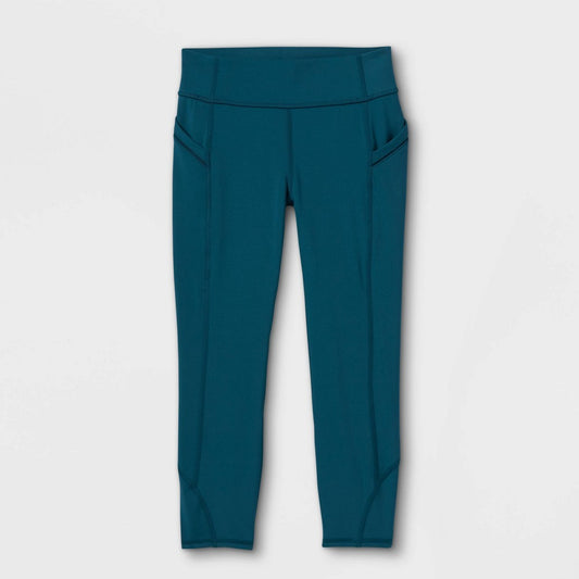 All In Motion Girls' Cropped Leggings Side Pocket Size L