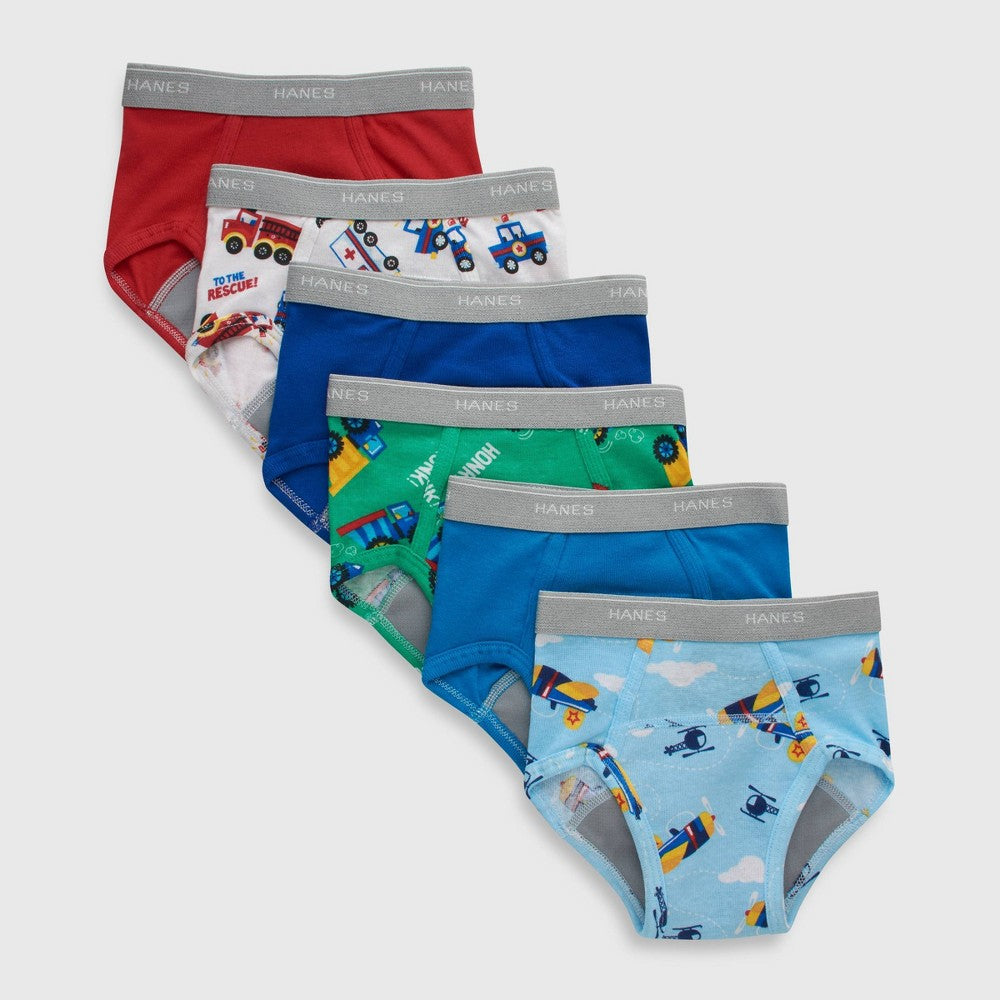 Hanes Toddler Boys' Potty Trainer Briefs, Size 2/3T,  Pack of 6