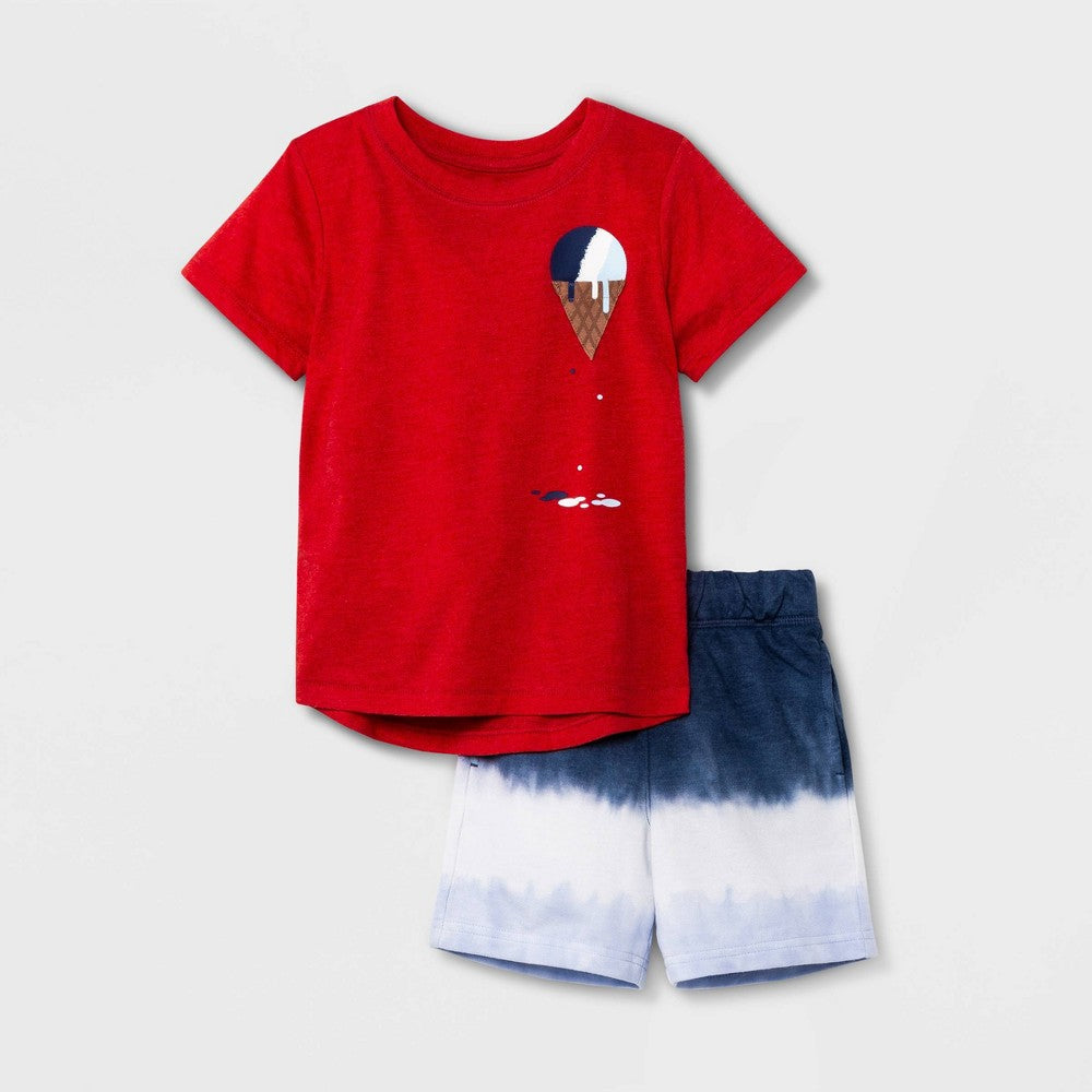 Cat & Jack Toddler Boys' 2T Snow-Cone T-Shirt and Shorts Set