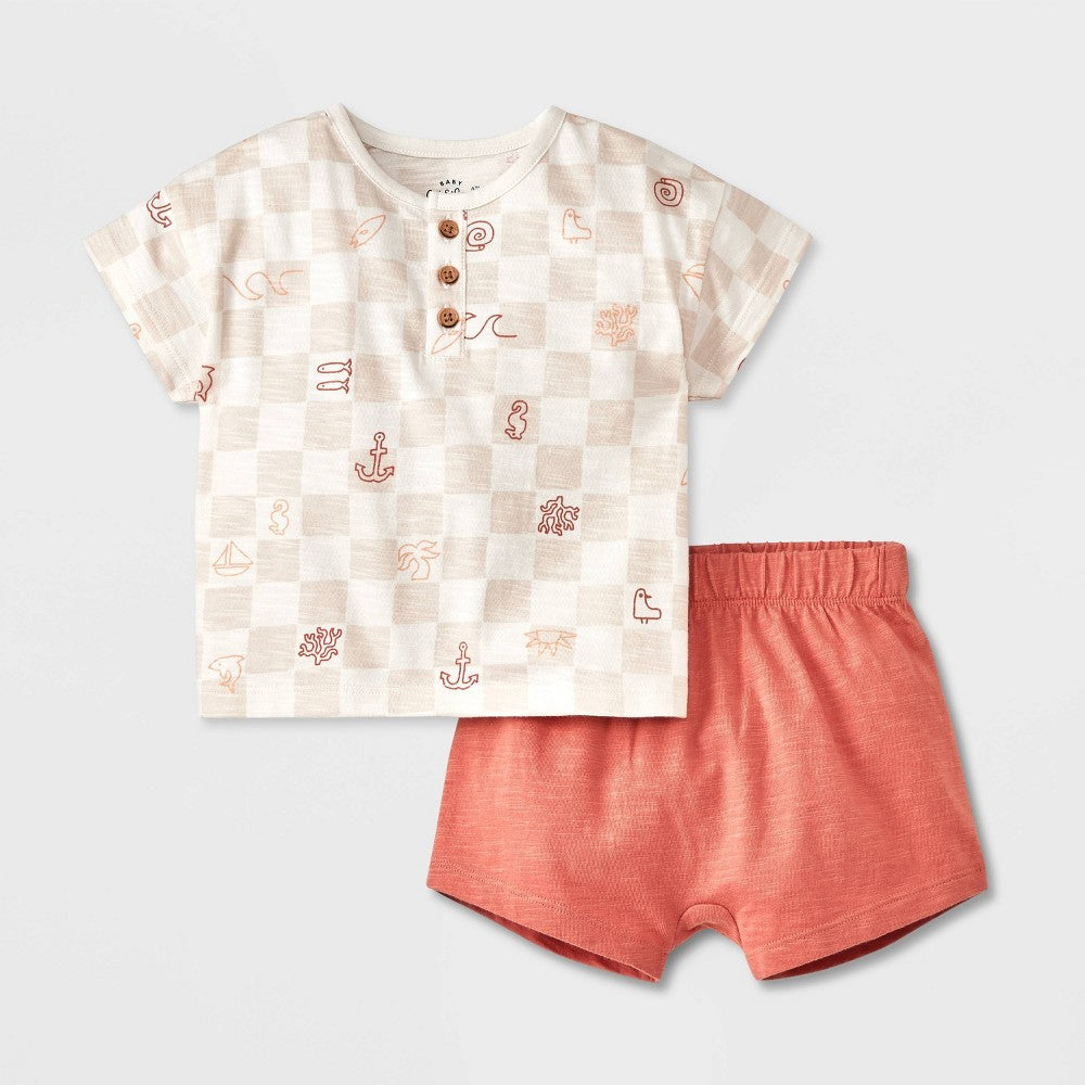 Cat & Jack Baby Boys' Top & Bottom Set 6-9M Cotton