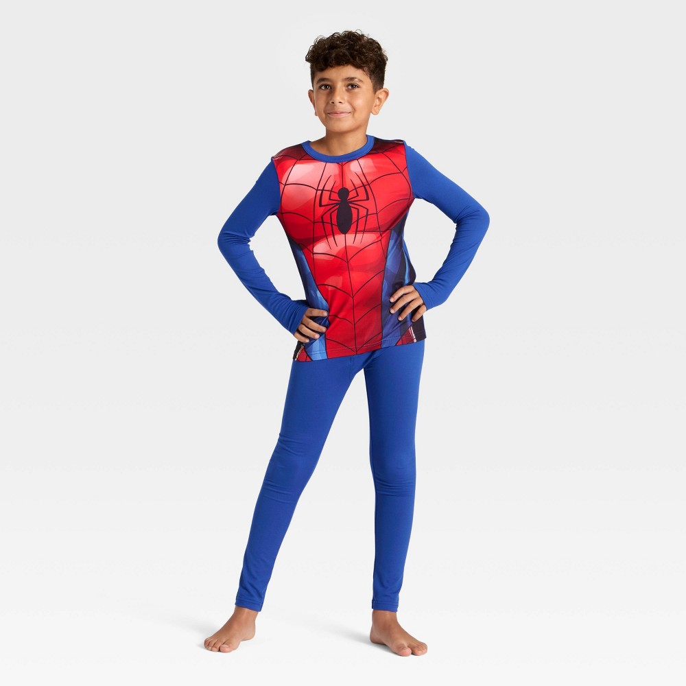 Warm Essentials Spider-Man Thermal Underwear Set - Blue S boys