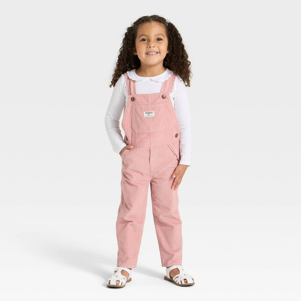 OshKosh B'gosh Toddler Girls' Pink Corduroy Overalls Size 2T