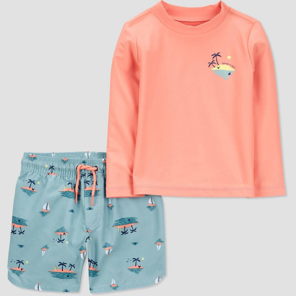 Carter's Toddler Boys' 4T Rash Guard Set - UPF 50+