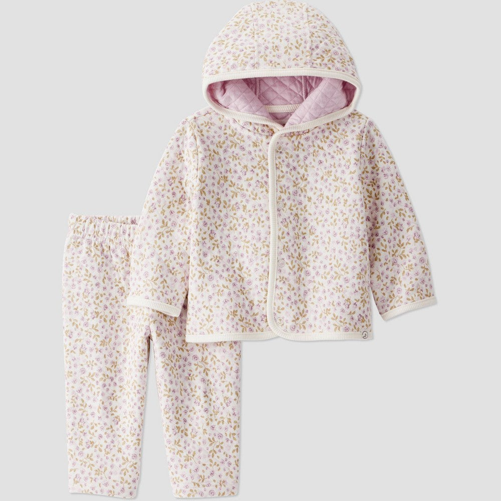 Little Planet By Carter's Organic Quilted Floral Set - Newborn girl