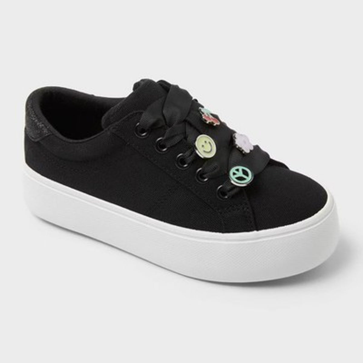 Cat & Jack girl Wren Platform Charm Sneakers - Black 1