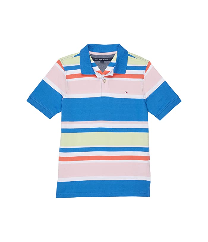 Tommy Hilfiger Colorful Stripe Polo Shirt, Nebulas Blue, Size L boys