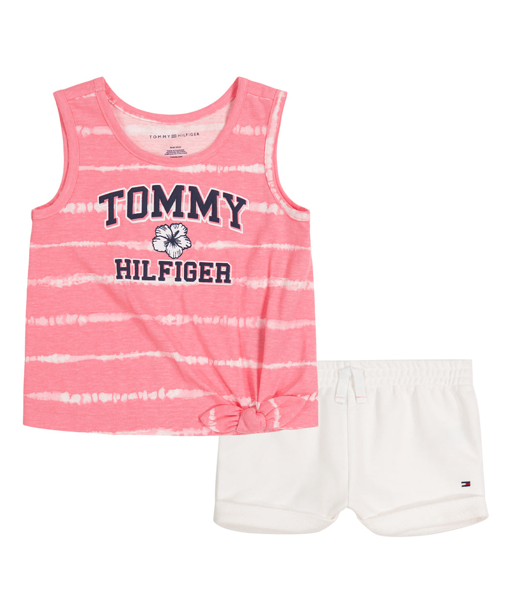 Tommy Hilfiger Girls' Tie-Front Tank & Rolled Cuff Shorts, Size 4