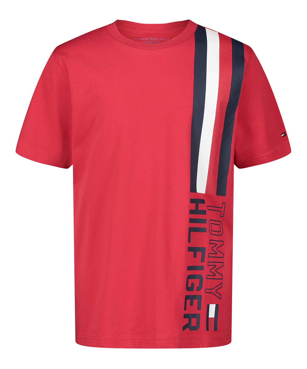 Tommy Hilfiger Boys' Tee Shirts RED & Navy Stripe Tee - Boys 5