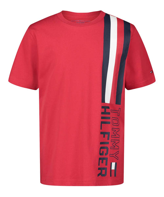 Tommy Hilfiger Boys' Tee Shirts RED & Navy Stripe Tee - Boys 5