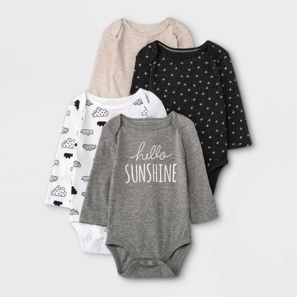 Baby 4pk Short Sleeve Bodysuit Set - Cloud Island  0-3M boys