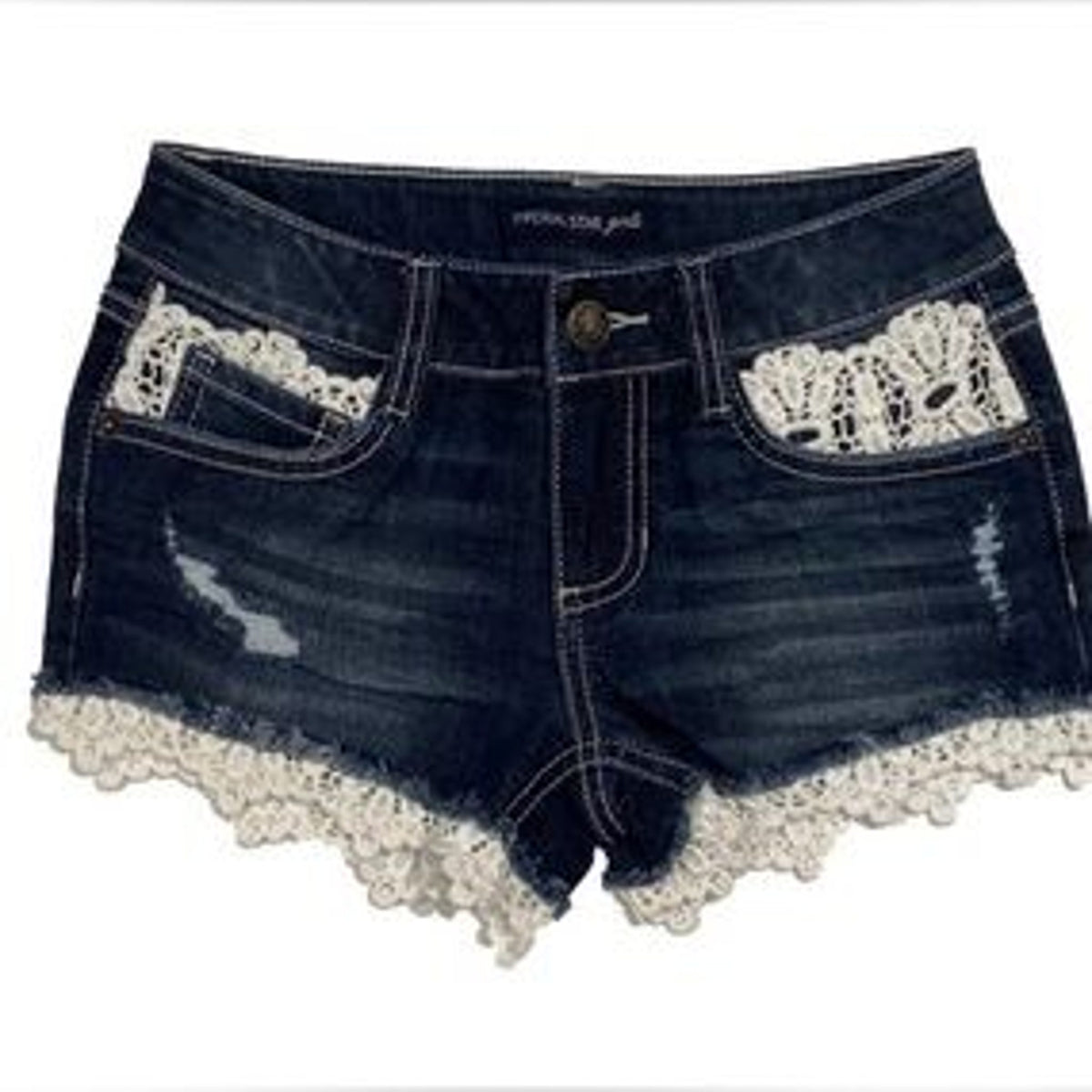 Imperial Star Big Girls Denim Shortie - Faith Wash 16