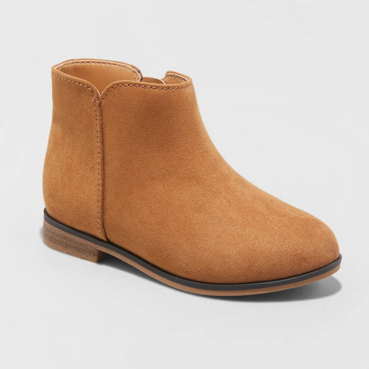 Toddler Girls' Penelope Slip-on Zipper Booties - Cat & Jack Cognac 5, Red