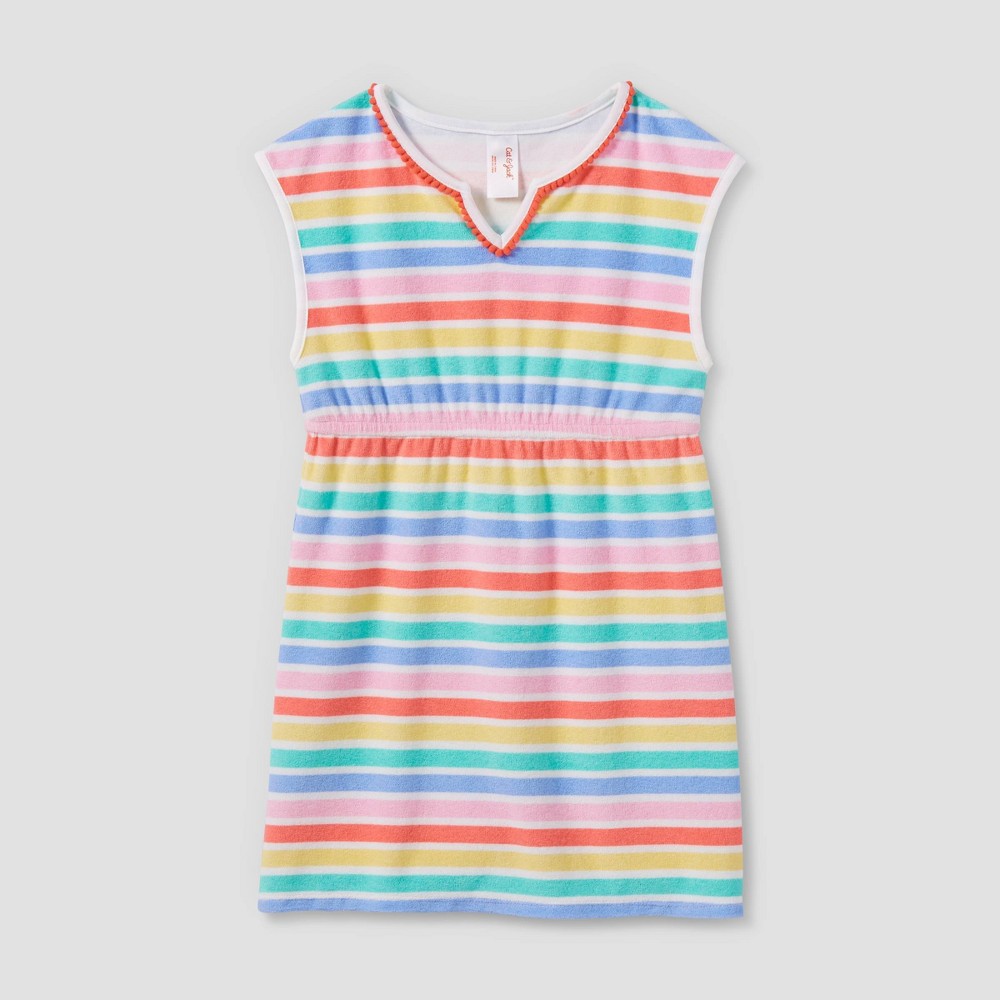 Cat & Jack Girls' Rainbow Terry Cover Up Dress XS
