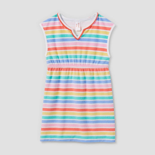 Cat & Jack Girls' Rainbow Terry Cover Up Dress XS