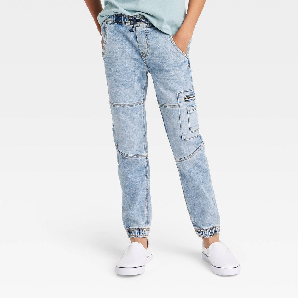 Art Class Boys' Stretch Utility Jogger Pants Light Wash 16