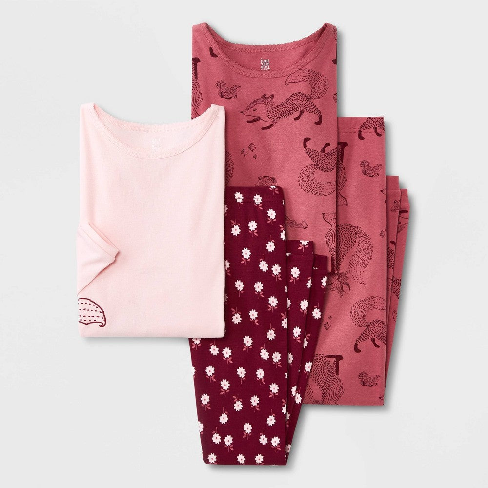 Carter's Just One You® Girls' 4pc Squirrel 100% Cotton Pajama Set -
