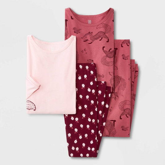 Carter's Just One You® Girls' 4pc Squirrel 100% Cotton Pajama Set -