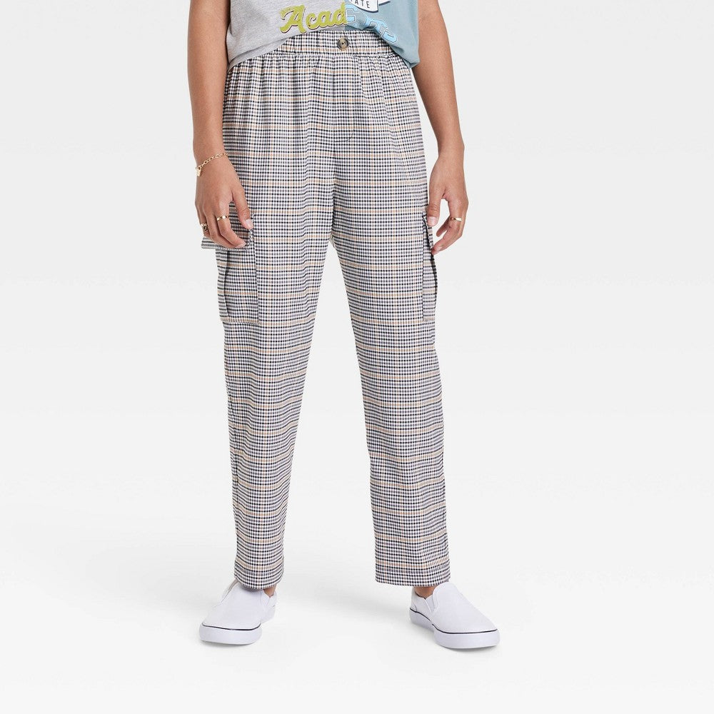 Art Class Girl's Plaid Cargo Pants Size S
