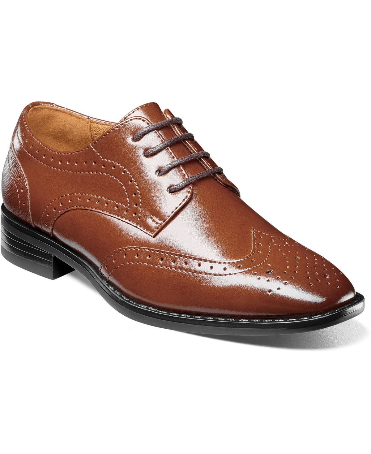 Stacy Adams Shoes boy Kaine Wingtip Oxford Cognac Size 12 Little