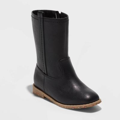 Toddler Girls' Aubriella Zipper Riding Boots - Cat & Jack Black 5