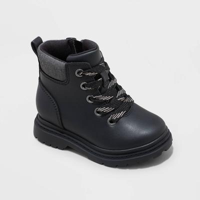Toddler Boys' Axel Zipper Slip-on Combat Boots - Cat & Jack Black 7
