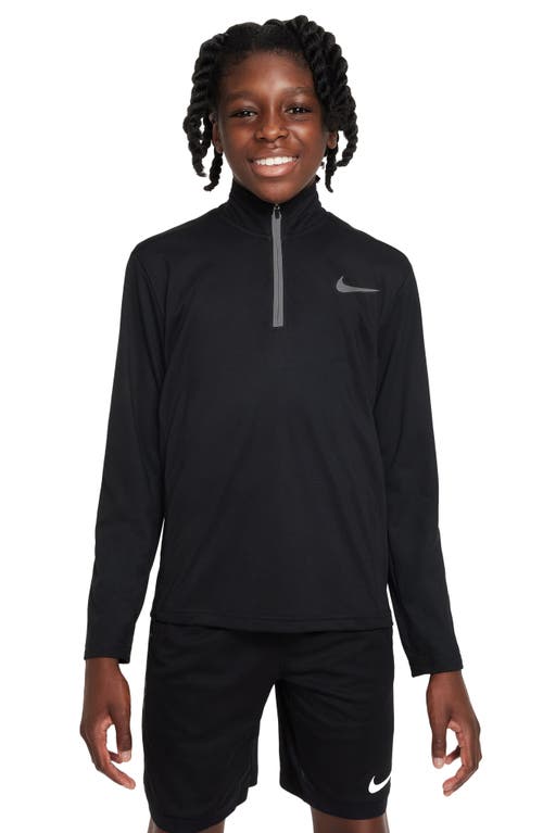Nike Dri-Fit Poly 1/4 Zip Boys Black Long Sleeve, Size S Boys