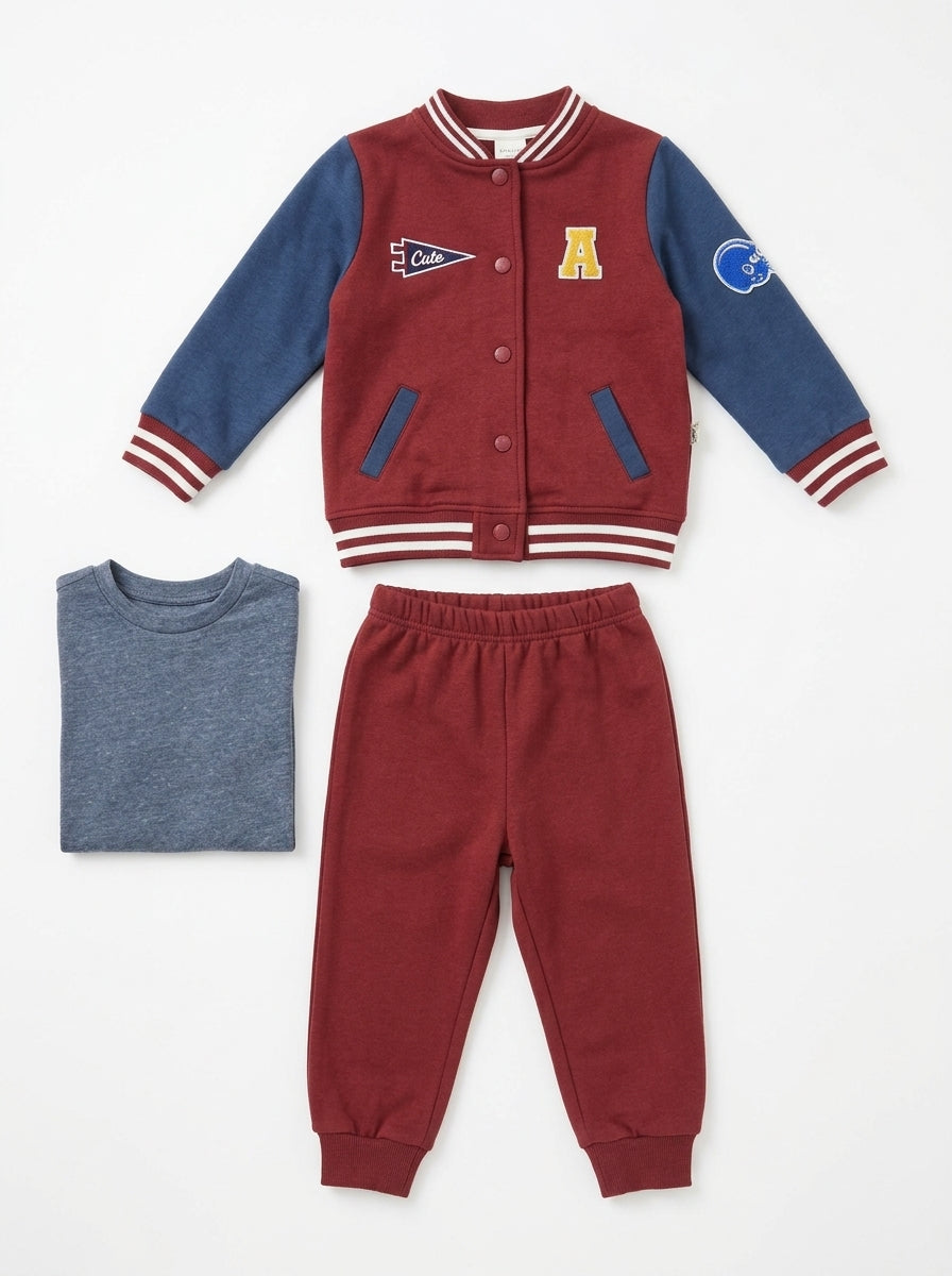 Badgley boy Varsity Jacket Set 3pc 3T