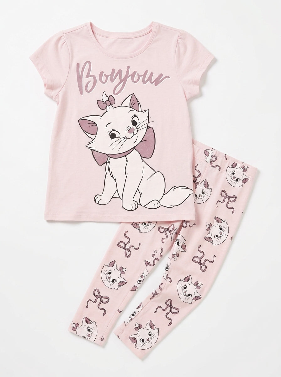 Disney  the aristocats Girls' 2pc Set pink 5