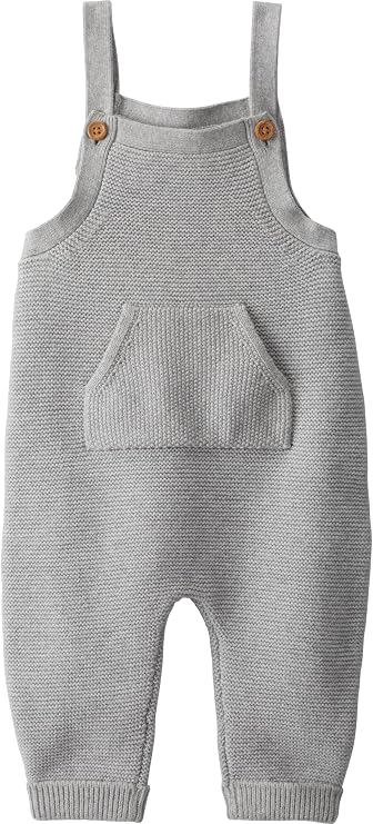 Baby Little Planet by Carter's Organic Cotton Sweater Knit Overalls, Boy's, Size: 9 Months, Light Gray