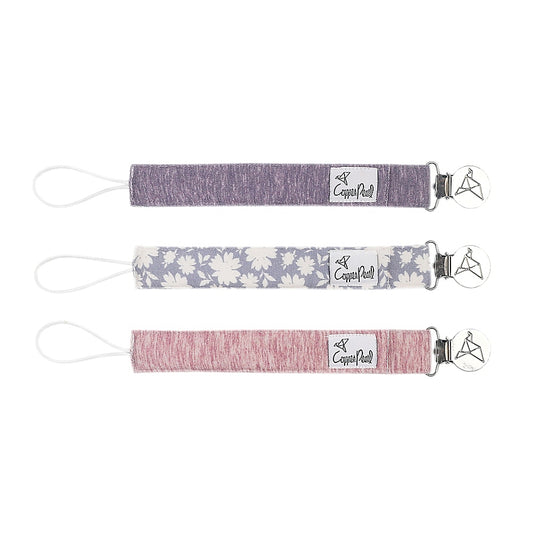 Copper Pearl Baby Binky Clip Set, Pack of 3 - Lacie