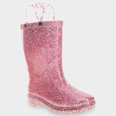 Western Chief Toddler Girls' Abby Shimmer Glitter Rain Boots 7
