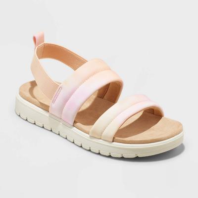 Girls' Hazel Slip-on Footbed Sandals - Cat & Jack 2, Tie-Dye Multi-Colored