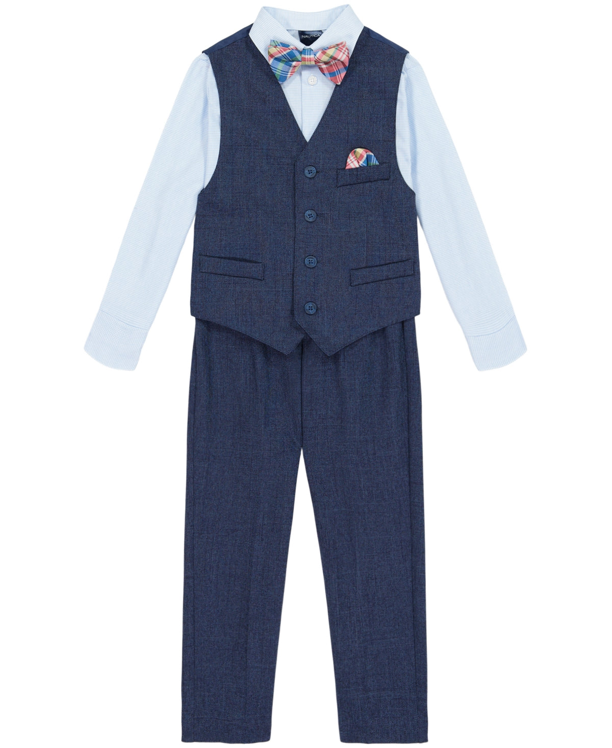Nautica Boys Striated Twill Vest Set Size 4 - Dark Blue